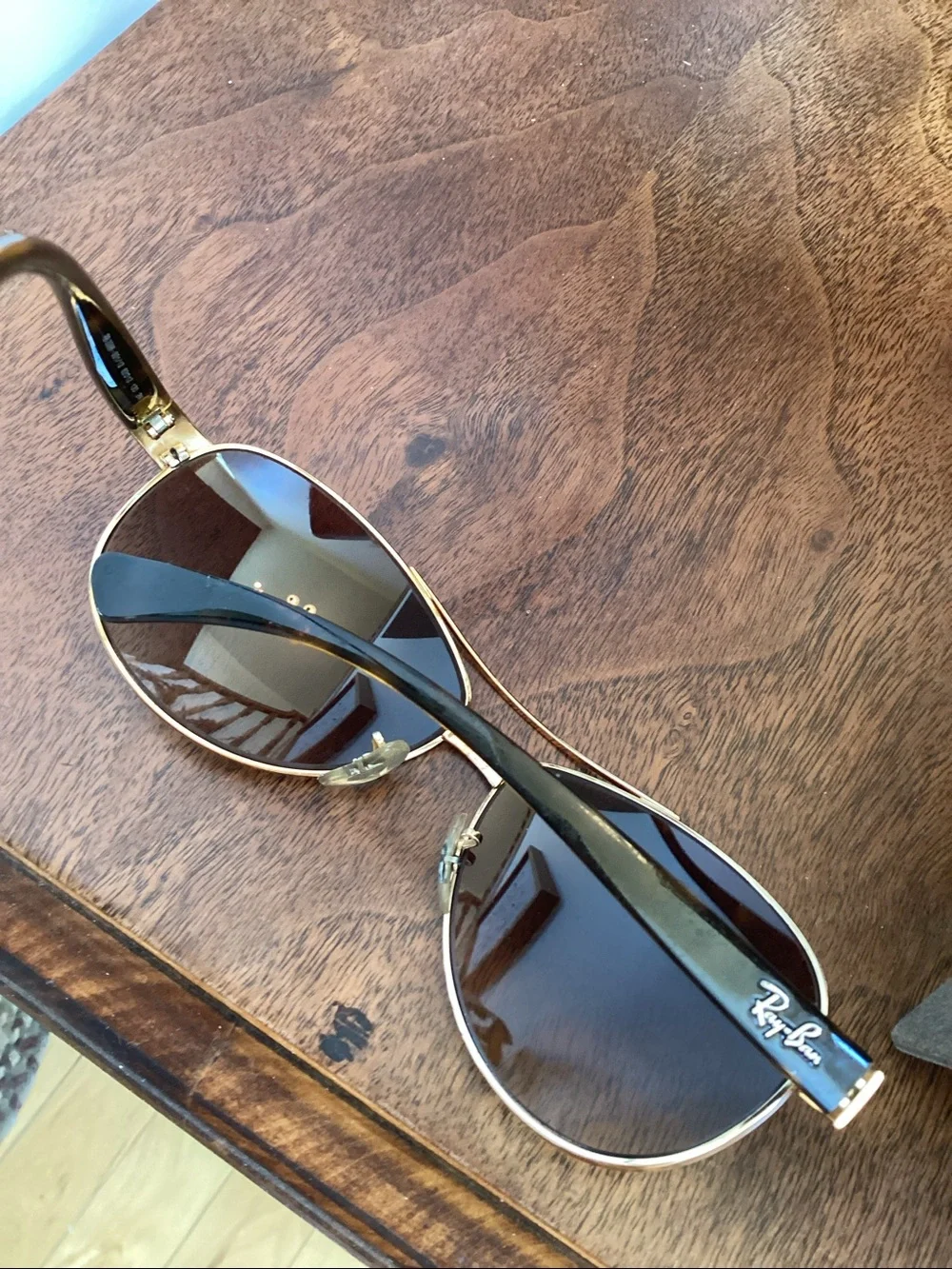 Ray-Ban Arista Gold Frame Brown Gradient Aviator Sunglasses - Ray-Ban RB3386 - Picture 6 of 16